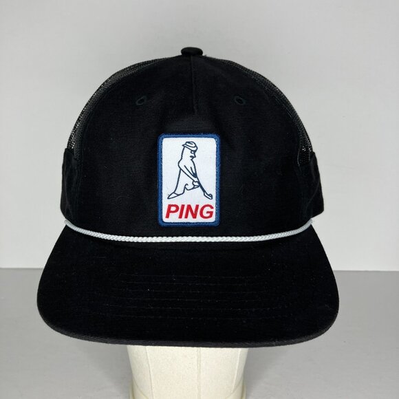 Ping Golf Black Cord Mesh Adjustable Hat Cap - Picture 1 of 9